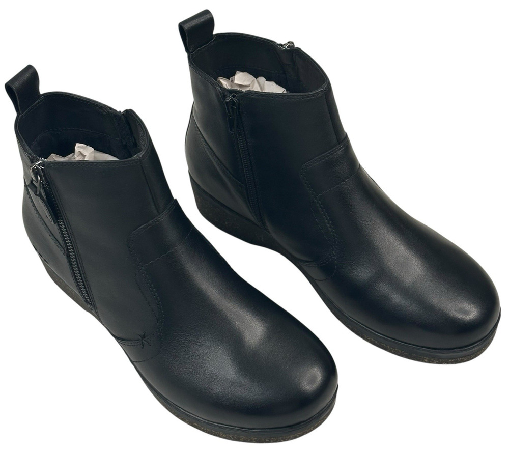 Josef Seibel Darla 02 Black Leather Ankle Boots Womens EU 40 US 9-9.5 New $170